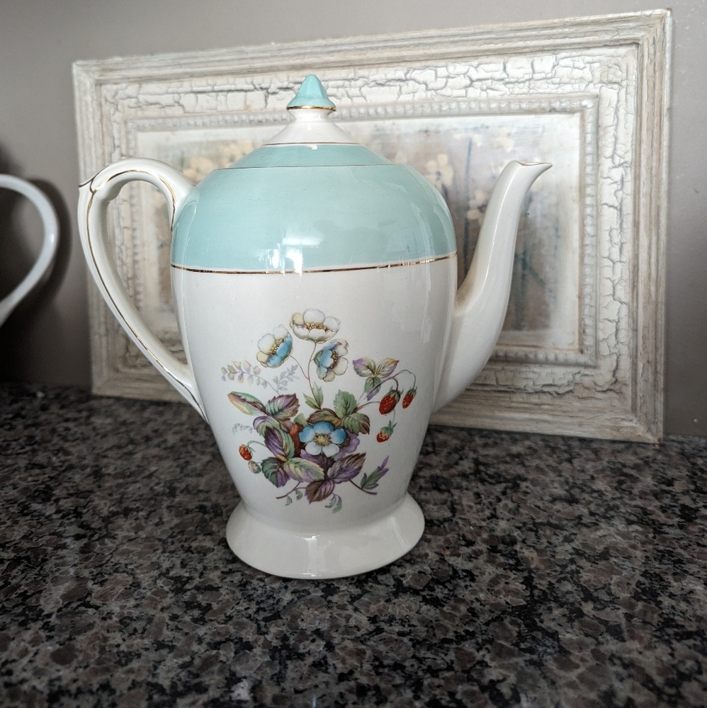 Strawberry Fair Crown Ducal Coffee or Tea Pot